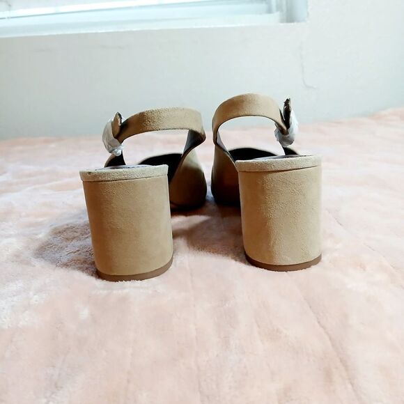 Franco Sarto Tan Slingback Heels with Pointed Toe - Picture 5 of 6